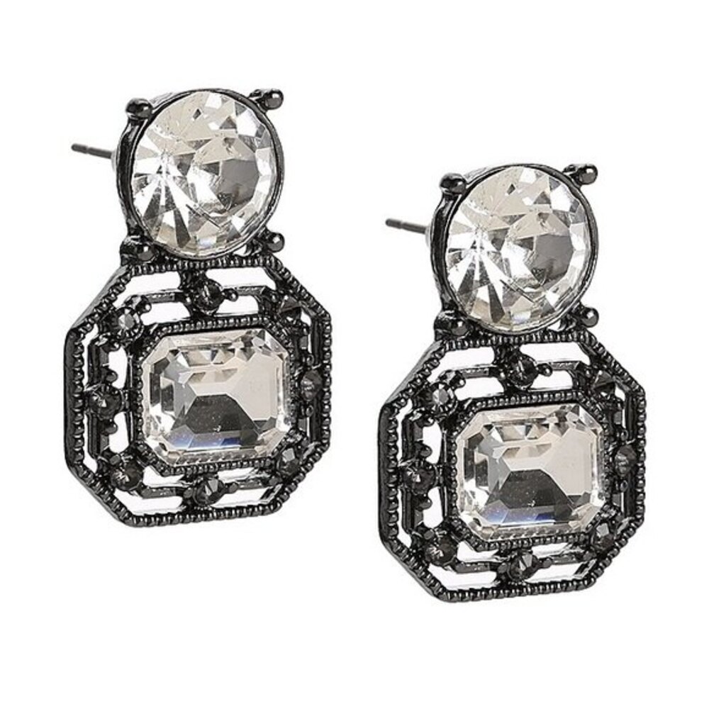 Kelly & Katie Jewel Stud Earrings Black